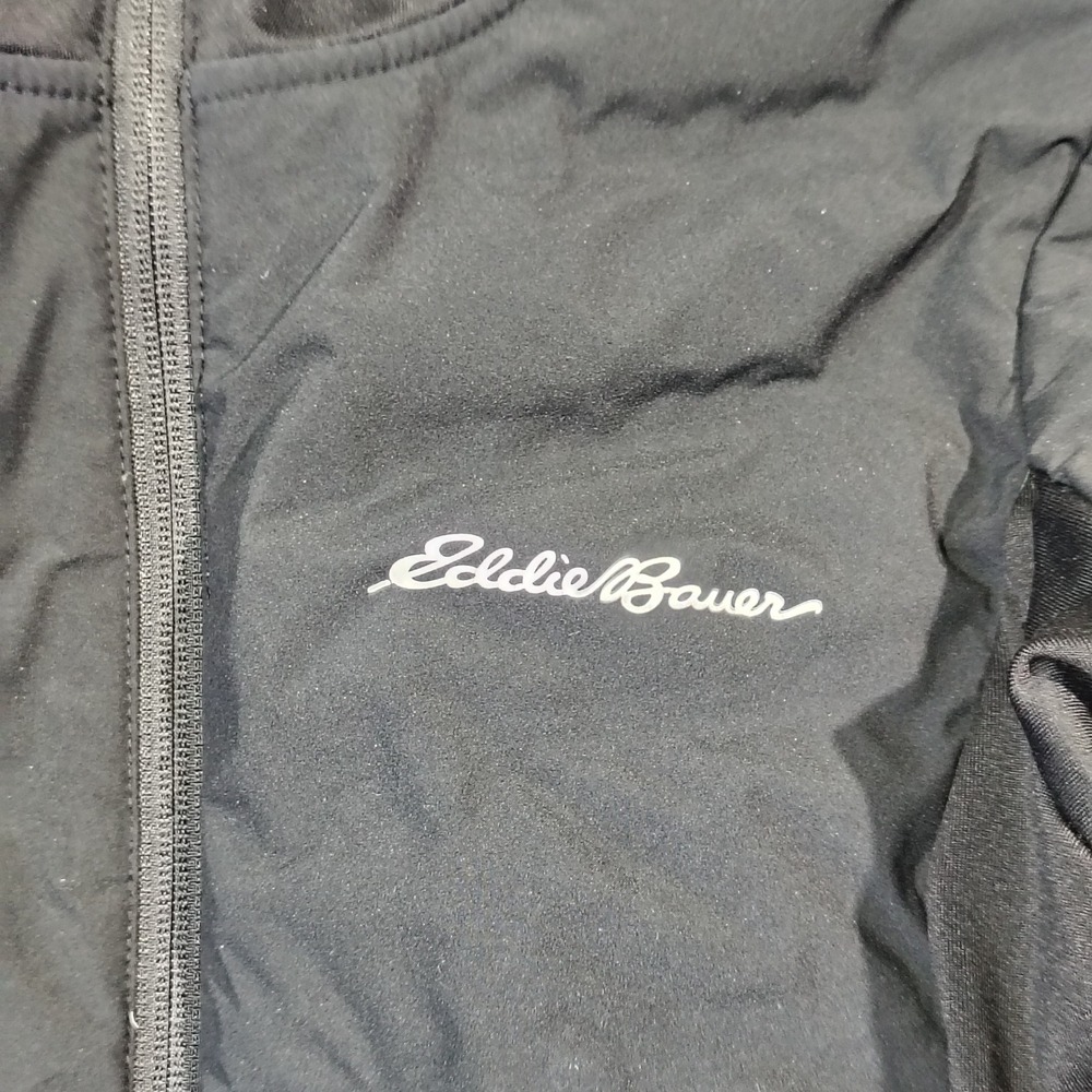 Eddie Bauer Jacket Womens Medium Black MotionLoft Hybrid Down Hooded Zip 0623 - Picture 15 of 16